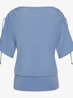 T-shirts à col rond froncé avec manches réglables