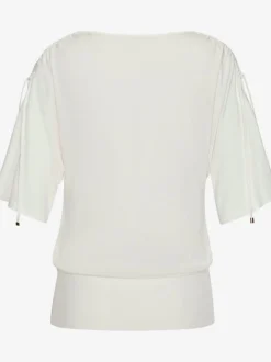 T-shirts à col rond froncé avec manches réglables