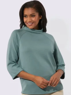 T-shirts col roulé manches 3/4 motif imprimé argent