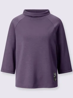 T-shirts col roulé manches 3/4 motif imprimé argent