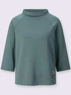 T-shirts col roulé manches 3/4 motif imprimé argent