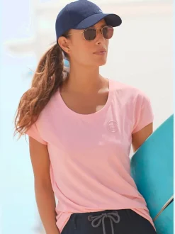 T-shirts encolure ronde avec imprimé et mancherons doux
