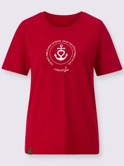 T-shirts à encolure ronde avec imprimé marin central