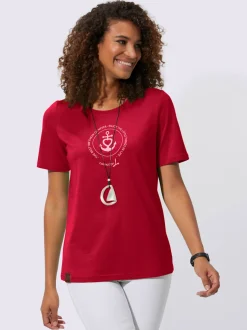T-shirts à encolure ronde avec imprimé marin central