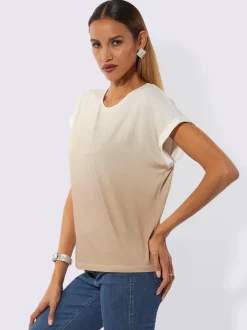 T-shirts à encolure ronde avec motifs et détails brillants