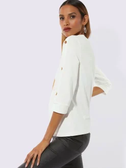 T-shirts à encolure ronde avec motifs imprimés et détails brillants