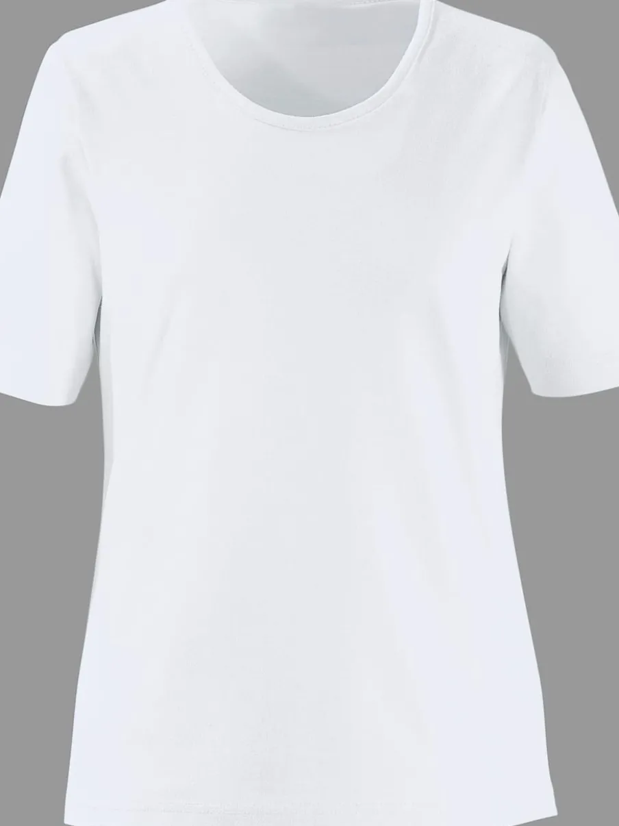 T-shirts à encolure ronde en pur coton basiques intemporels