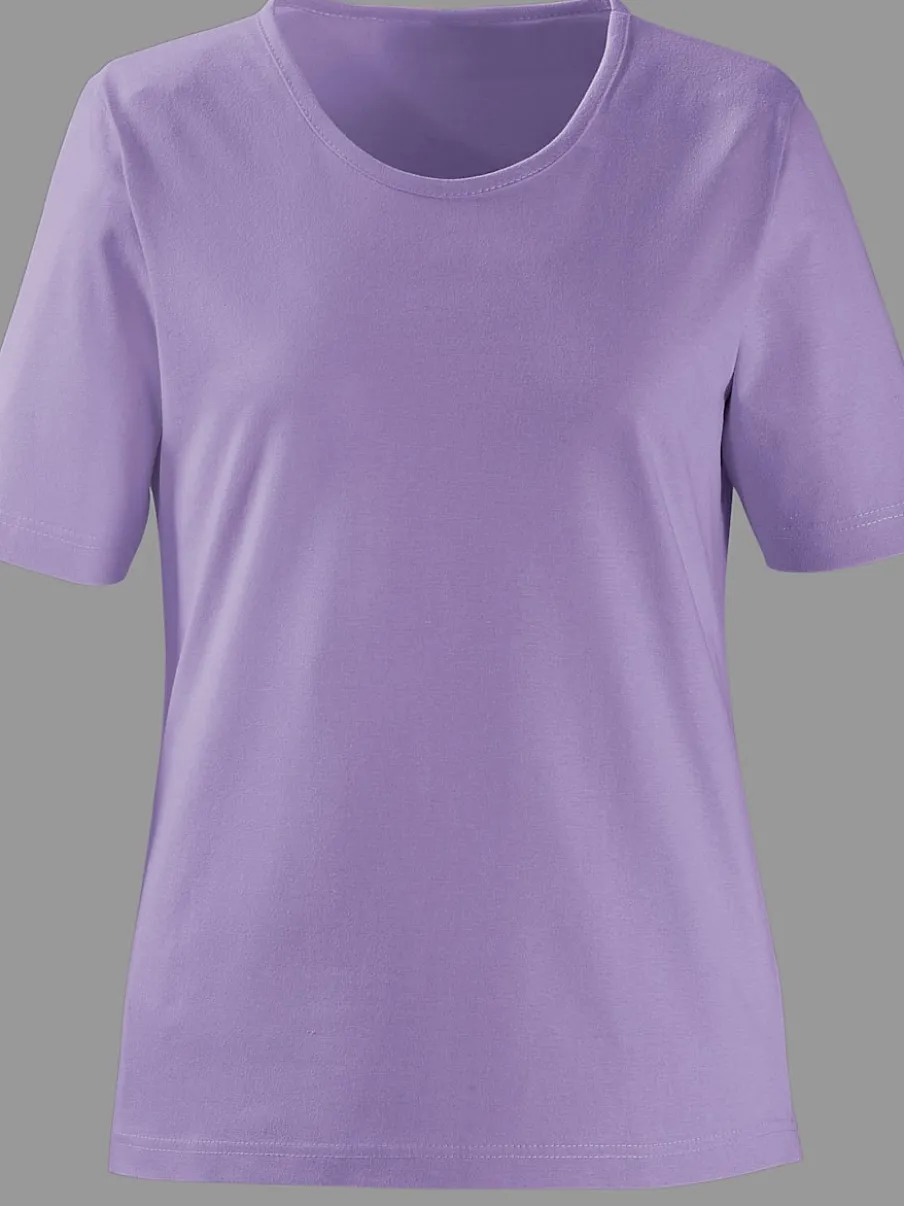 T-shirts à encolure ronde en pur coton basiques intemporels