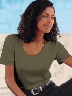 T-shirts à encolure ronde en pur coton basiques intemporels