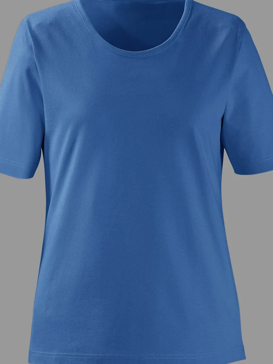 T-shirts à encolure ronde en pur coton basiques intemporels