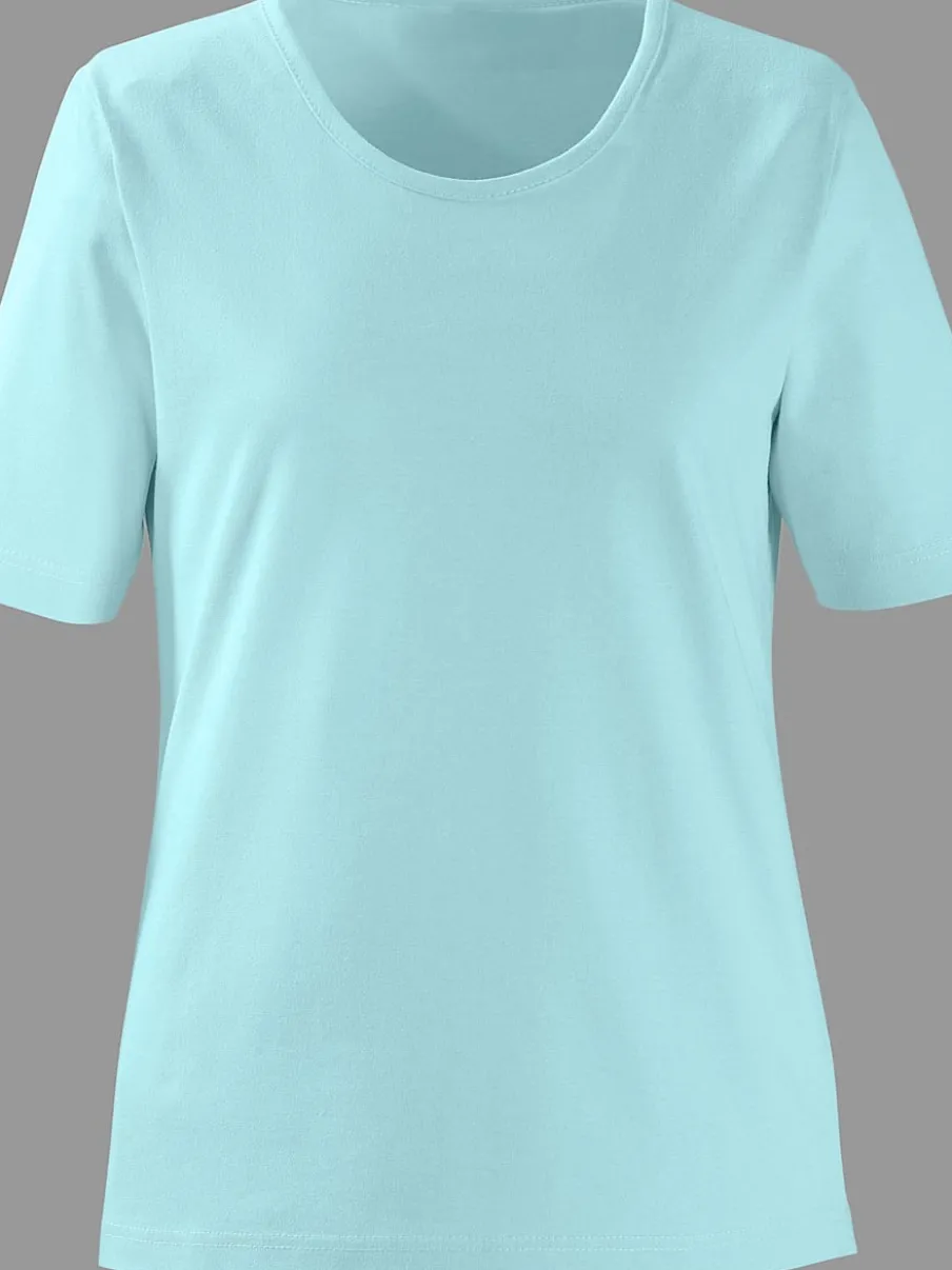 T-shirts à encolure ronde en pur coton basiques intemporels