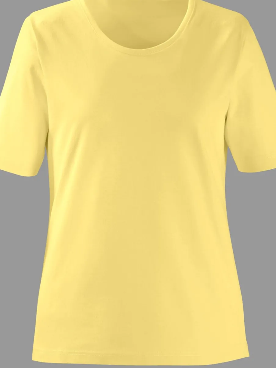 T-shirts à encolure ronde en pur coton basiques intemporels
