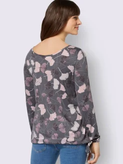 T-shirts à encolure ronde et manches élastiquées floraux