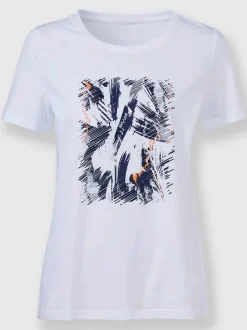 T-shirts à encolure ronde imprimés devant et confortables