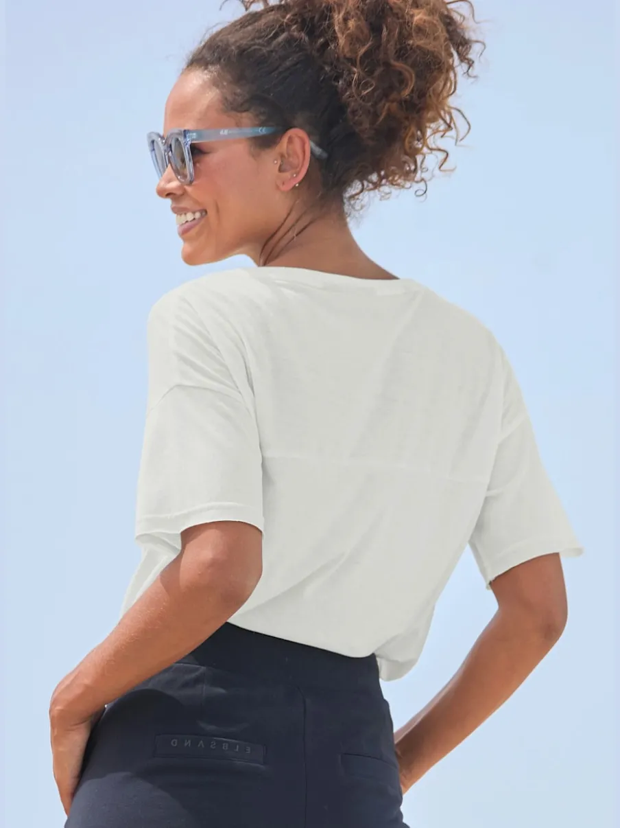 T-shirts : encolure ronde logo couleur devant coupe décontractée