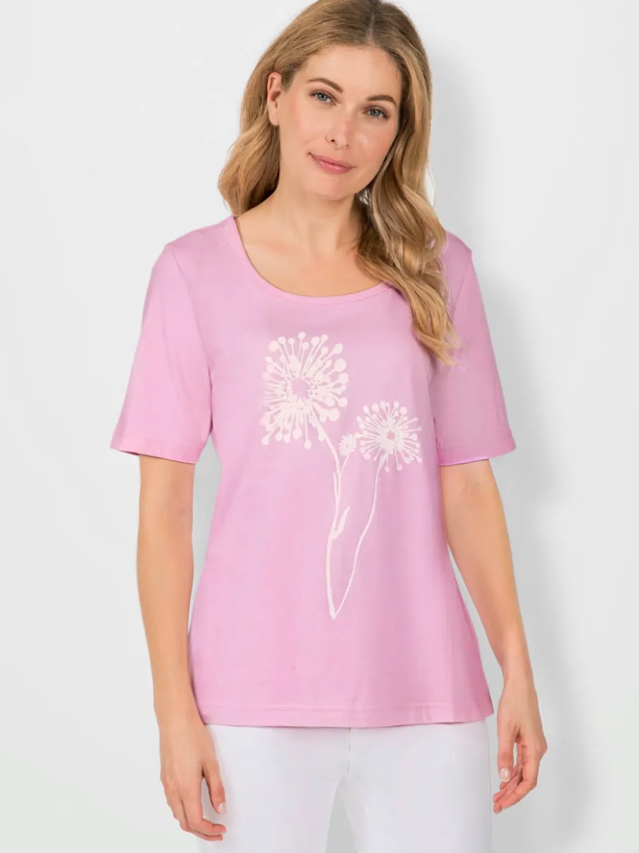 T-shirts en coton à motifs de pissenlits avec emmanchures courtes