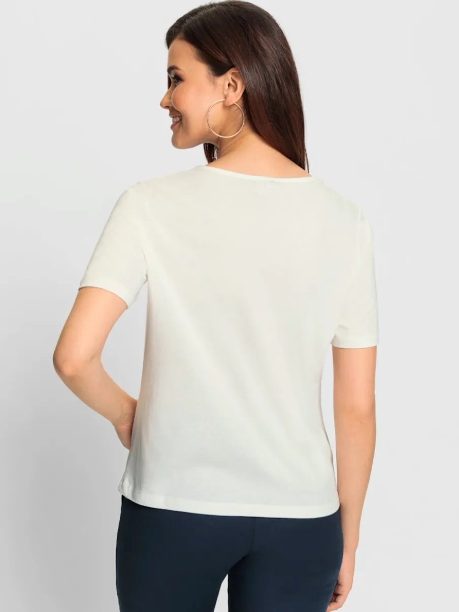 T-shirts en dentelle avec col en V et empiècements