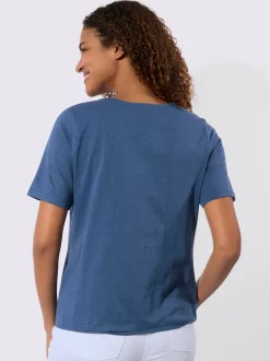 T-shirts en dentelle avec encolure en cœur et fronces