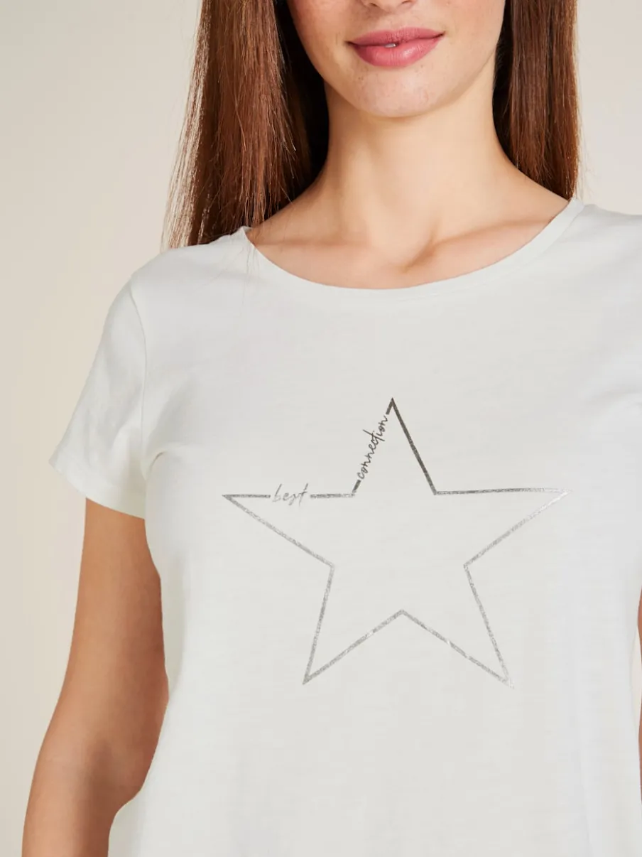 T-shirts en jersey doux à col rond et manches courtes