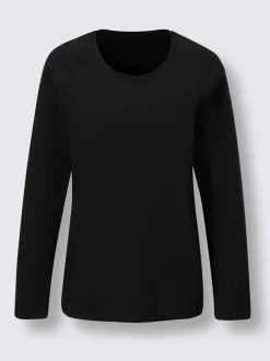 T-shirts en jersey fin avec manches longues imprimés brillants