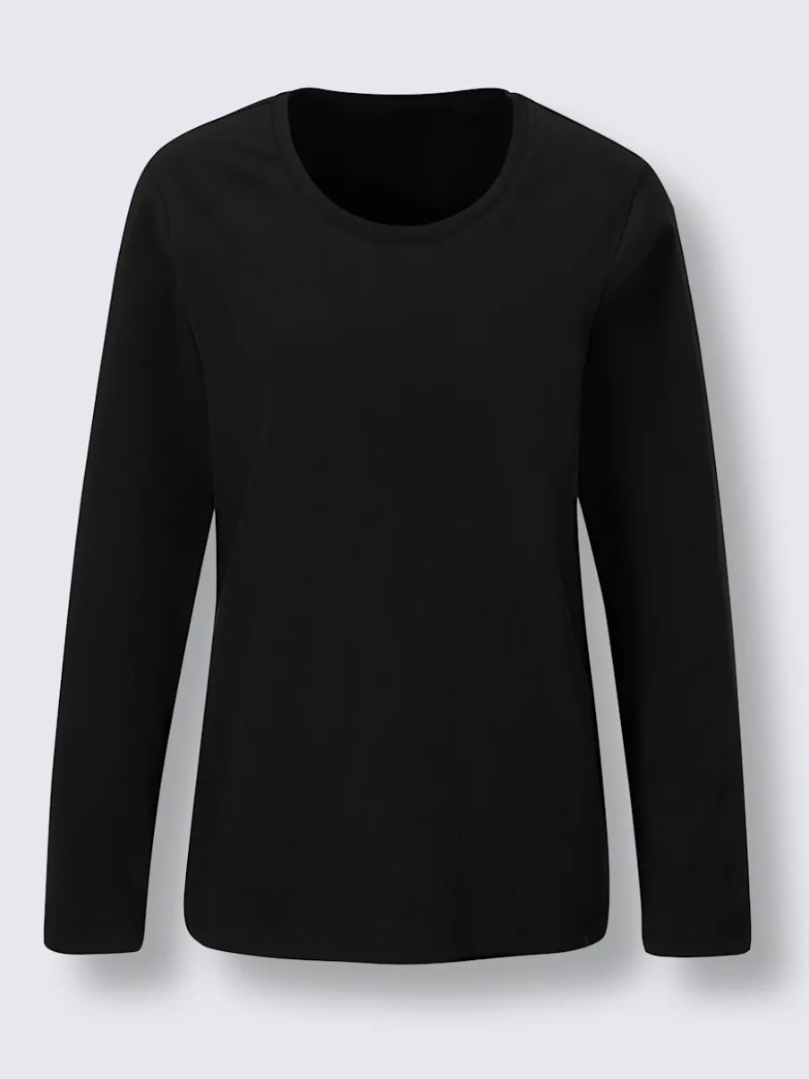 T-shirts en jersey fin avec manches longues imprimés brillants