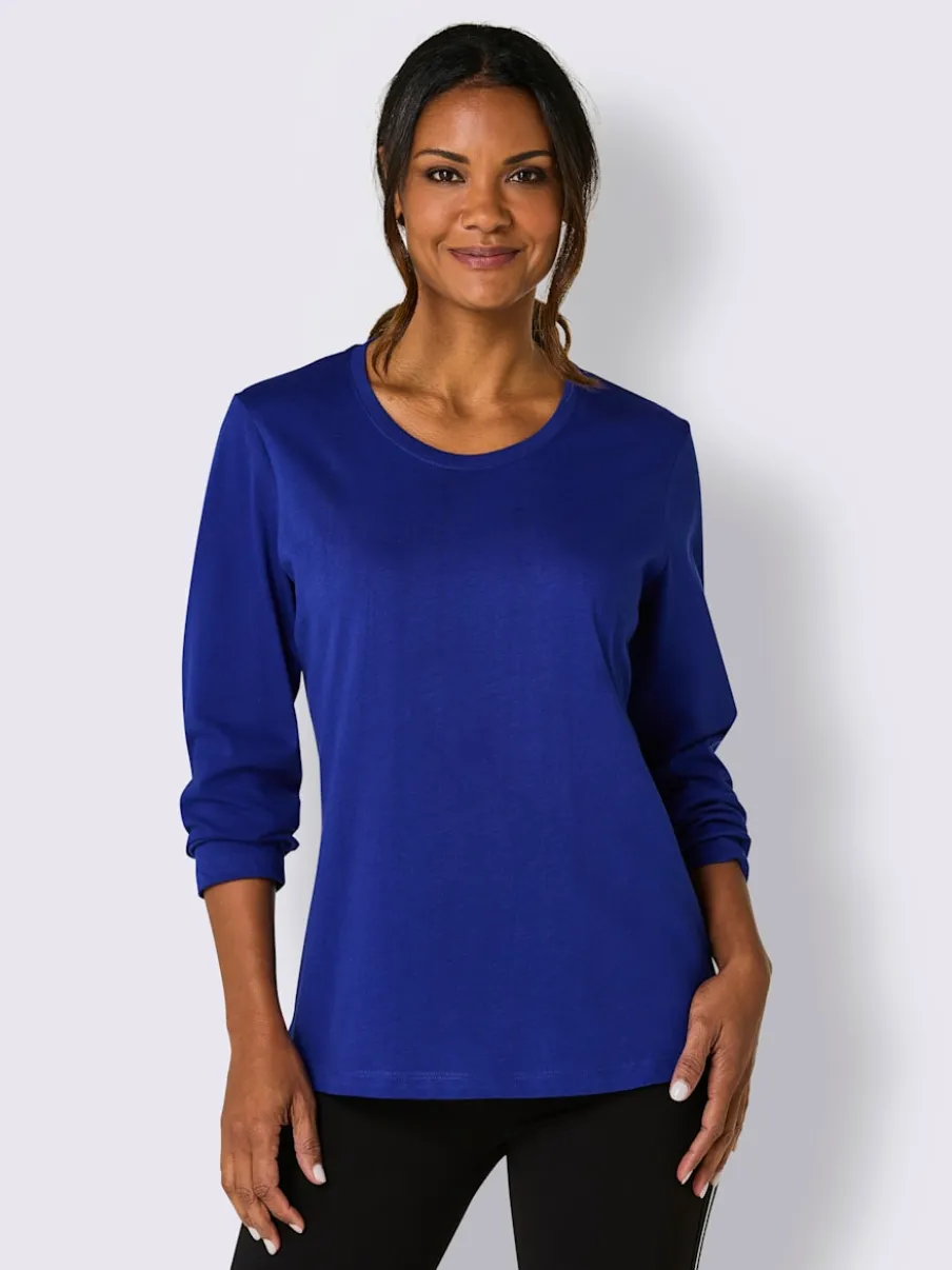 T-shirts en jersey fin avec manches longues imprimés brillants