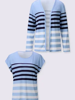 T-shirts et veste légers à rayures sportives assorties