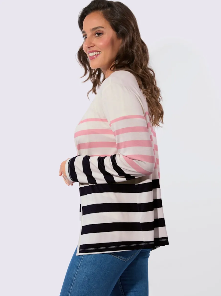T-shirts et veste légers à rayures sportives assorties