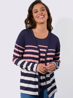 T-shirts et veste légers à rayures sportives assorties
