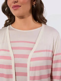 T-shirts et veste légers à rayures sportives assorties