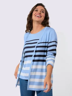 T-shirts et veste légers à rayures sportives assorties