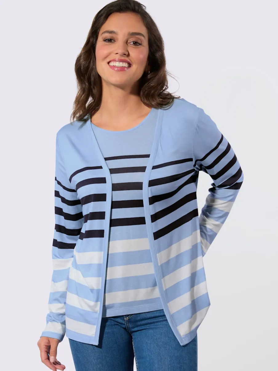 T-shirts et veste légers à rayures sportives assorties