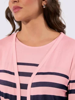 T-shirts et veste légers à rayures sportives assorties