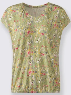 T-shirts fleuris en viscose douce avec encolure ronde