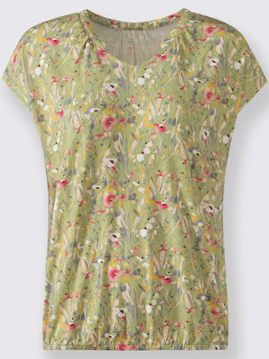 T-shirts fleuris en viscose douce avec encolure ronde