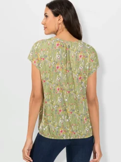 T-shirts fleuris en viscose douce avec encolure ronde