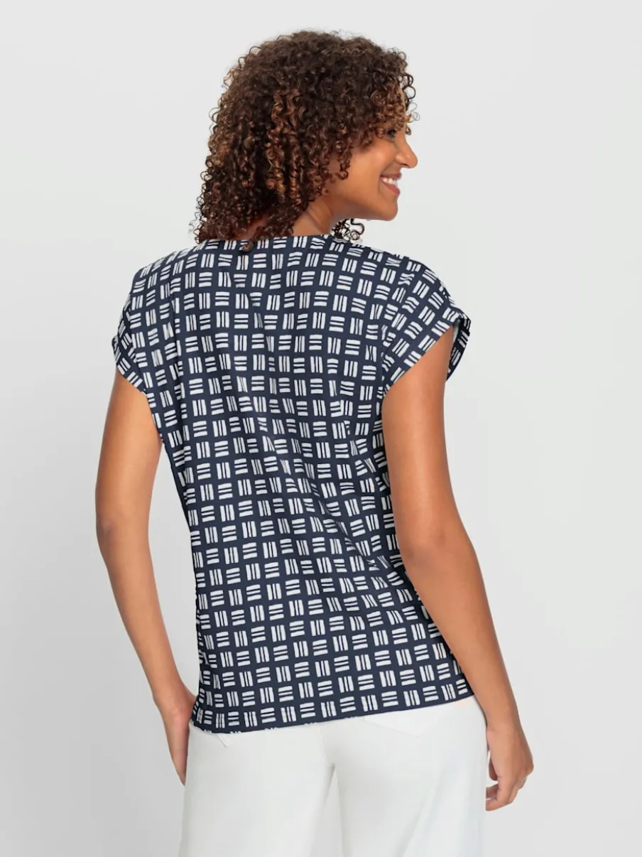 T-shirts imprimés mancherons décontractés en pur coton