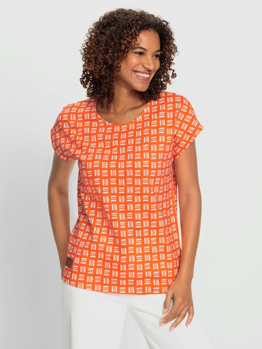 T-shirts imprimés mancherons décontractés en pur coton