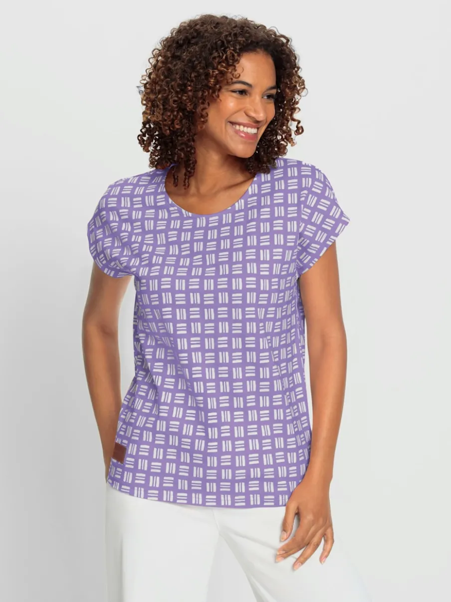 T-shirts imprimés mancherons décontractés en pur coton