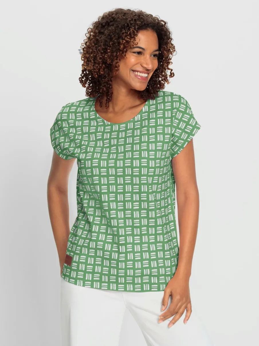 T-shirts imprimés mancherons décontractés en pur coton