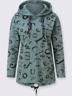 T-shirts longs à capuche avec imprimé lettrage dynamique