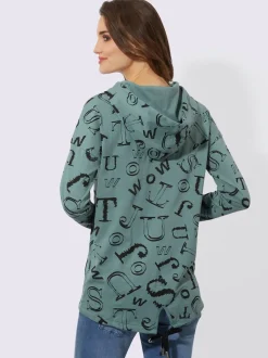 T-shirts longs à capuche avec imprimé lettrage dynamique