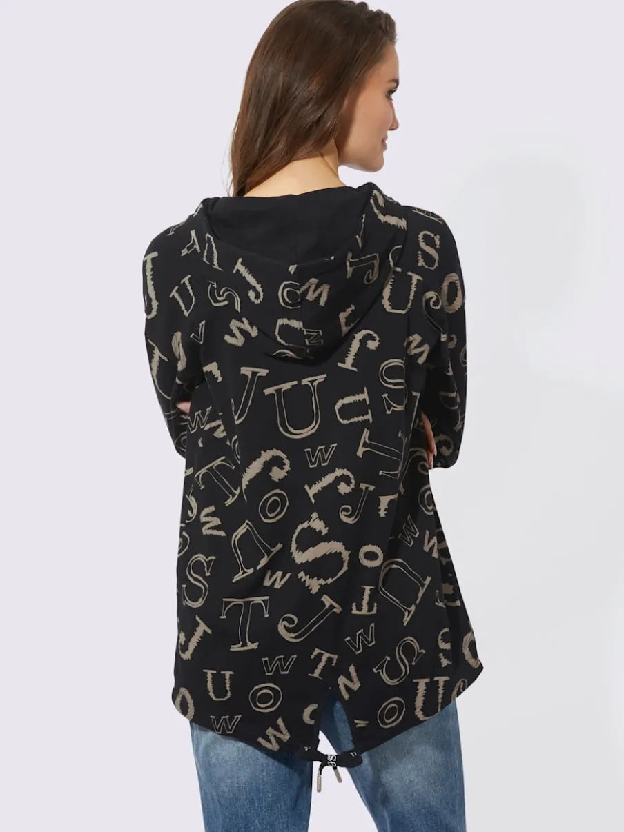 T-shirts longs à capuche avec imprimé lettrage dynamique