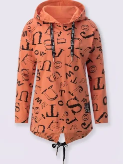 T-shirts longs à capuche avec imprimé lettrage dynamique