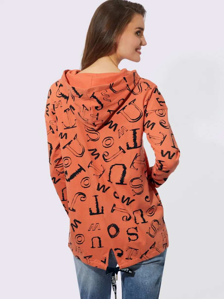 T-shirts longs à capuche avec imprimé lettrage dynamique