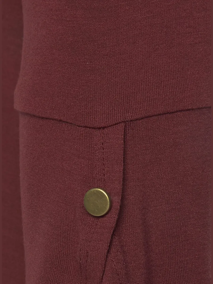 T-shirts à manches 3/4 avec boutonnières et coupe décontractée