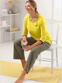 T-shirts manches 3/4 avec broderie feel good