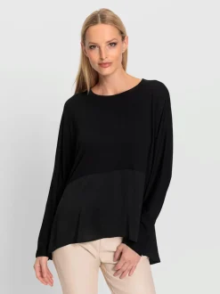 T-shirts manches chauve-souris avec patte de boutonnage