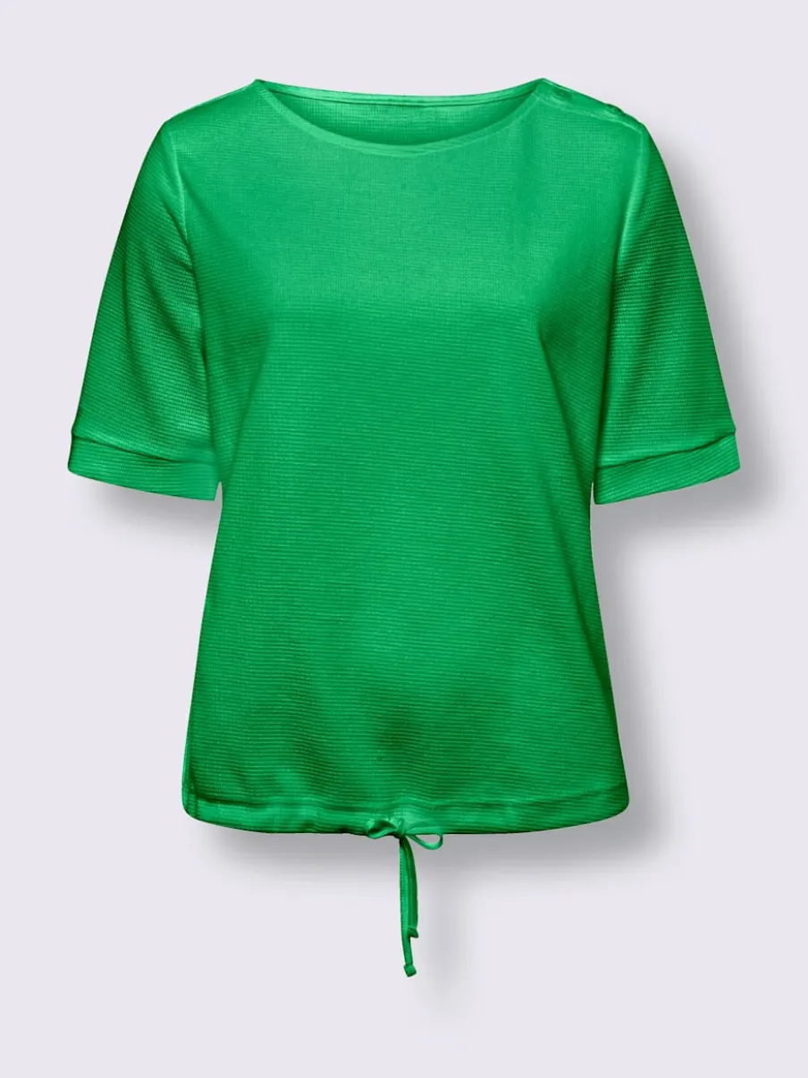 T-shirts manches courtes avec encolure ronde et bouton
