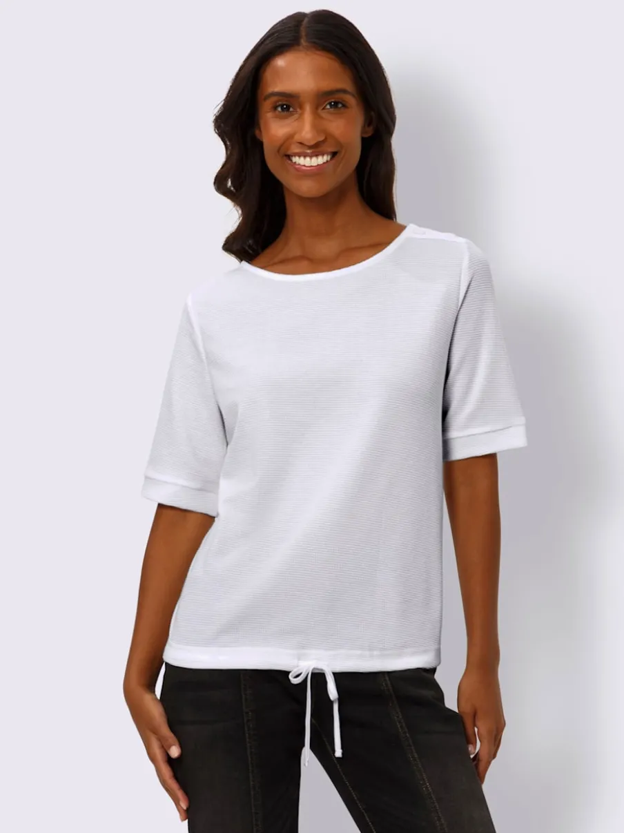 T-shirts manches courtes avec encolure ronde et bouton